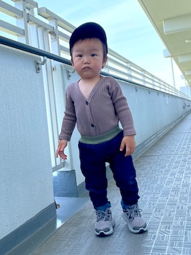 「アイテム（キャップ）」を使った、toiroさん（キッズ・90cm）の春コーディネート