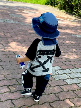 「off white（オフホワイト）のアイテム」を使った、toiroさん（キッズ・90cm）の夏コーディネート