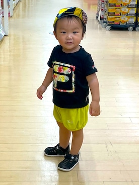 「アイテム（キャップ）」を使った、toiroさん（キッズ・90cm）の夏コーディネート
