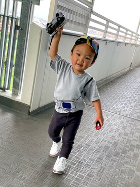 「アイテム（キャップ）」を使った、toiroさん（キッズ・90cm）の夏コーディネート