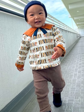 「アイテム（ポロシャツ）」を使った、toiroさん（キッズ・90cm）の春コーディネート