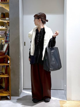 「アイテム（スラックス）」を使った、さちち さん（レディース・156cm・50代）の冬コーディネート