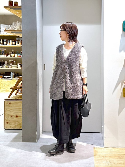 セール】《natural by clip》綿麻タックコクーンスカート（スカート