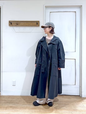 「コート」｜「アイテム（オールインワン・サロペット）」を使った、さちち さん（レディース・156cm）の秋コーディネート