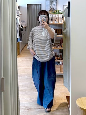 「studio CLIP（スタディオクリップ）のアイテム（Tシャツ/カットソー）」を使った、さちち さん（レディース・157cm）の夏コーディネート