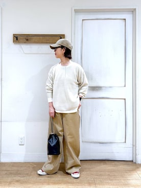 「studio CLIP（スタディオクリップ）のウォッシュロゴキャップ（キャップ）」を使った、さちち さん（レディース・156cm）の秋コーディネート