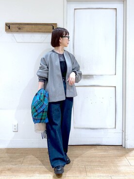 「50代前半です」｜「アイテム（ブルゾン）」を使った、さちち さん（レディース・156cm）の秋コーディネート