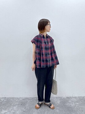 「studio CLIP（スタディオクリップ）のトングサンダル（サンダル）」を使った、さちち さん（レディース・156cm）の夏コーディネート