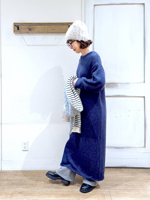 セール】3.5ゲージライトブークレワンピース（ワンピース）｜studio