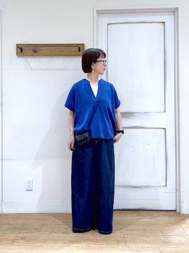 「50代前半です」｜「アイテム（財布/小物）」を使った、さちち さん（レディース・156cm）の夏コーディネート