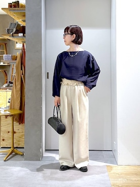 「studio CLIP（スタディオクリップ）のアイテム（パンツ）」を使った、さちち さん（レディース・156cm）の春コーディネート