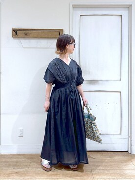 「studio CLIP（スタディオクリップ）のトングサンダル（サンダル）」を使った、さちち さん（レディース・156cm）の夏コーディネート