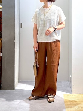 「アイテム（ニット/セーター）」を使った、さちち さん（レディース・156cm・50代）の夏コーディネート
