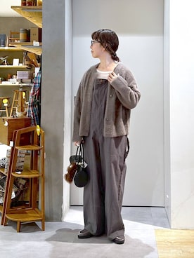 「アイテム（サロペット/オーバーオール）」を使った、さちち さん（レディース・156cm）の秋コーディネート