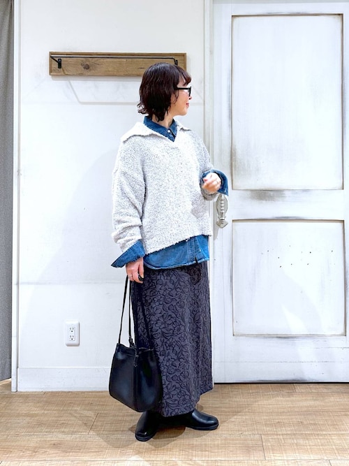 はなねね  ellieジャガースカート 高田麻紀子さんコラボ】ジャガードフラワースカート