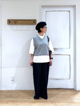 「アイテム（エコバッグ/サブバッグ、パープル系）」を使った、さちち さん（レディース・156cm）の秋コーディネート