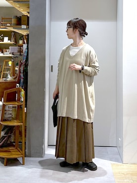 「アイテム（Tシャツ/カットソー）」を使った、さちち さん（レディース・156cm・50代）の秋コーディネート