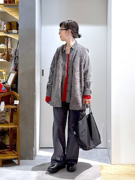 「アイテム（トートバッグ）」を使った、さちち さん（レディース・156cm・50代）の秋コーディネート