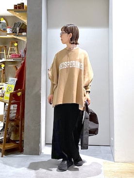 「studio CLIP（スタディオクリップ）の【daily CLIP】タイトカットスカート（スカート、ブラック系）」を使った、さちち さん（レディース・156cm）の春コーディネート