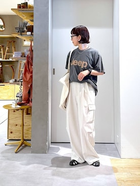 「studio CLIP（スタディオクリップ）の【daily CLIP】ステンレス2連チェーンネックレス（ネックレス、その他）」を使った、さちち さん（レディース・156cm）の春コーディネート