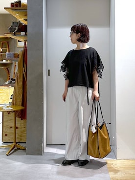 「studio CLIP（スタディオクリップ）のアイテム（パンツ）」を使った、さちち さん（レディース・156cm）の春コーディネート