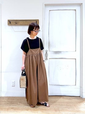 「50代前半です」｜「アイテム（サロペット/オーバーオール）」を使った、さちち さん（レディース・156cm）の夏コーディネート