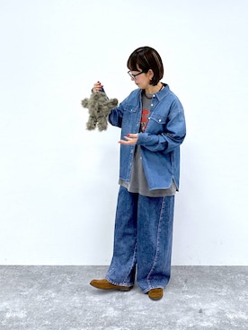 「アイテム（ローファー、イエロー系）」を使った、さちち さん（レディース・156cm）の春コーディネート
