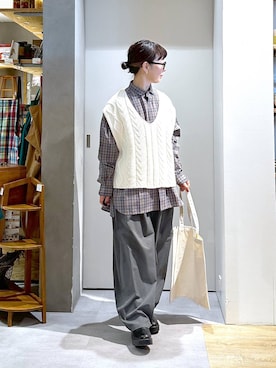 「アイテム（スラックス）」を使った、さちち さん（レディース・156cm・50代）の冬コーディネート