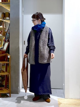 「アイテム（エコバッグ/サブバッグ）」を使った、さちち さん（レディース・156cm）の冬コーディネート