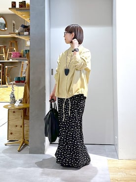 「studio CLIP（スタディオクリップ）の【daily CLIP】2WAYレザートート（トートバッグ、ブラック系）」を使った、さちち さん（レディース・156cm）の春コーディネート