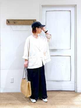 「50代前半です」｜「アイテム（その他アウター）」を使った、さちち さん（レディース・156cm）の春コーディネート