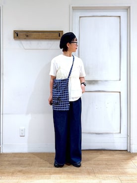 「クリップデニム_studio CLIP」｜「アイテム（ハンチング/ベレー帽）」を使った、さちち さん（レディース・156cm）の秋コーディネート