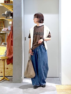 「studio CLIP（スタディオクリップ）のアイテム（パンツ）」を使った、さちち さん（レディース・156cm）の春コーディネート