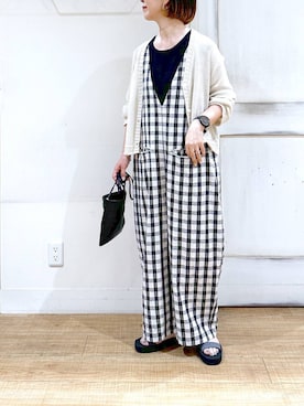 「50代前半です」｜「アイテム（サロペット/オーバーオール）」を使った、さちち さん（レディース・156cm）の夏コーディネート