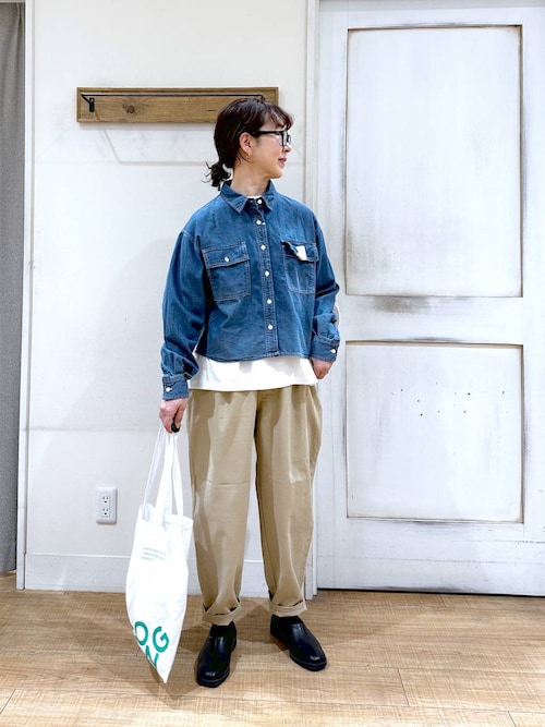 セール】【ONKUL掲載商品】ショート丈デニムシャツ《CLIP denim