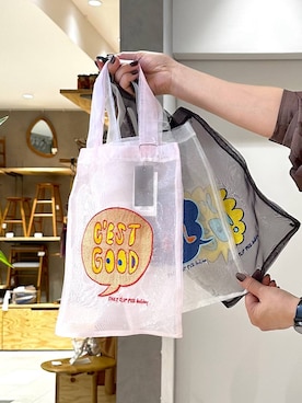 「studio CLIP（スタディオクリップ）の【daily CLIP】holiday オーガンジー刺繍バッグ（トートバッグ、ブラック系）」を使った、さちち さん（レディース・156cm）の夏コーディネート
