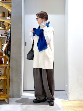 「アイテム（ベスト）」を使った、さちち さん（レディース・156cm・50代）の秋コーディネート