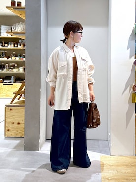 「アイテム（デニムパンツ）」を使った、さちち さん（レディース・156cm・50代）の秋コーディネート