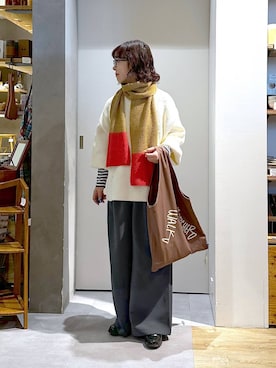 「アイテム（エコバッグ/サブバッグ）」を使った、さちち さん（レディース・156cm）の冬コーディネート