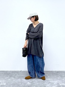 「studio CLIP（スタディオクリップ）のアイテム（帽子）」を使った、さちち さん（レディース・156cm）の春コーディネート