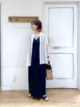 「50代前半です」｜「アイテム（サロペット/オーバーオール）」を使った、さちち さん（レディース・156cm）の夏コーディネート