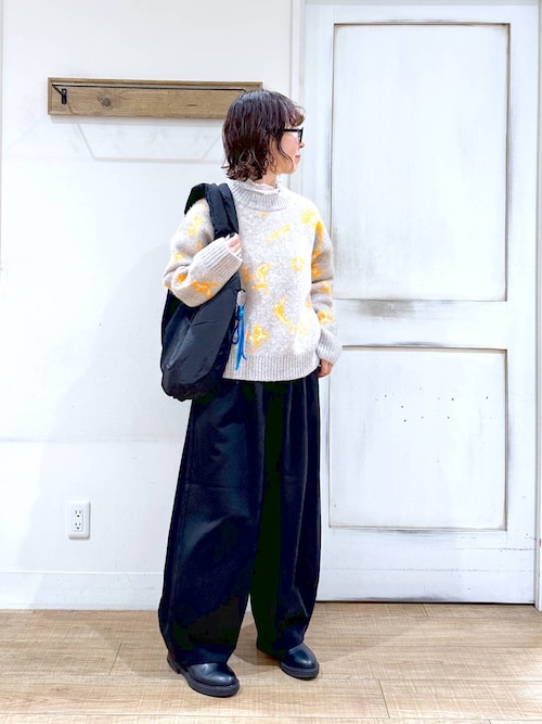 セール】6ゲージフラワージャカードニットプルオーバー（ニット