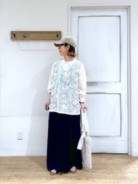 「50代前半です」｜「アイテム（サロペット/オーバーオール）」を使った、さちち さん（レディース・156cm）の夏コーディネート