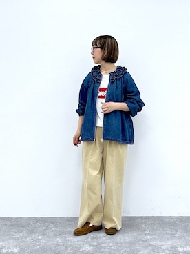 「studio CLIP（スタディオクリップ）のアイテム（ジャケット/アウター）」を使った、さちち さん（レディース・156cm）の春コーディネート