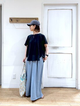 「studio CLIP（スタディオクリップ）のトングサンダル（サンダル）」を使った、さちち さん（レディース・156cm）の夏コーディネート