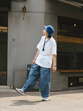 「plain-me（プレインミー）のアイテム（パンツ）」を使った、weicen さん（レディース・165cm）の夏コーディネート
