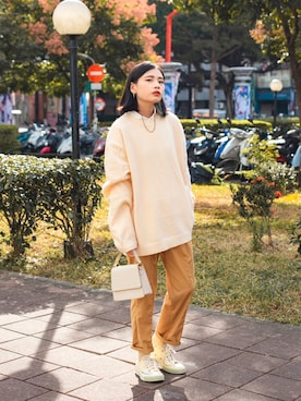 「plain-me（プレインミー）のアイテム（パンツ）」を使った、weicen さん（レディース・165cm）の夏コーディネート