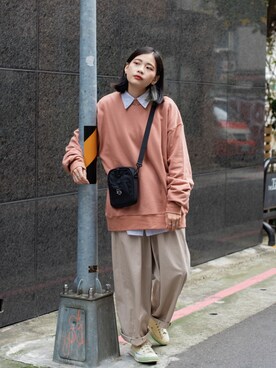 「plain-me（プレインミー）のアイテム（パンツ）」を使った、weicen さん（レディース・165cm）の夏コーディネート