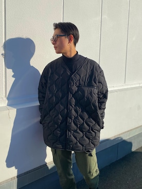 「H&M（エイチ・アンド・エム）のアイテム（ミリタリージャケット）」を使った、R.さん（メンズ・172cm）の冬コーディネート