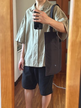 「RUUBON（ルーボン）のアイテム（シャツ/ブラウス）」を使った、taketakeさん（メンズ・165cm）の夏コーディネート
